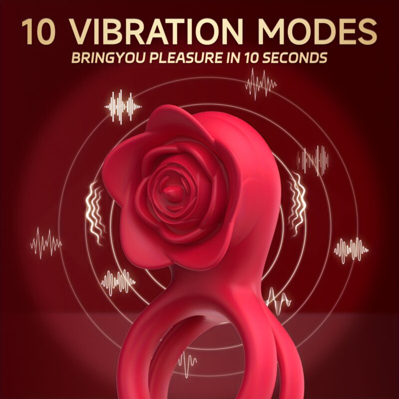 rose shaped rechargeable vibrator unisex pocket size locking - Image 5