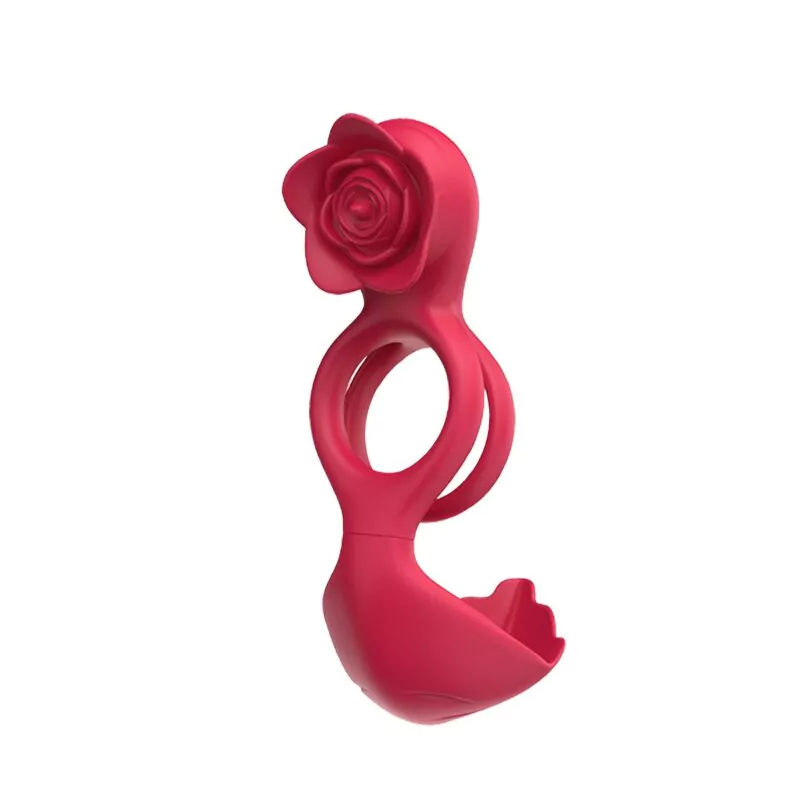rose shaped rechargeable vibrator unisex pocket size locking