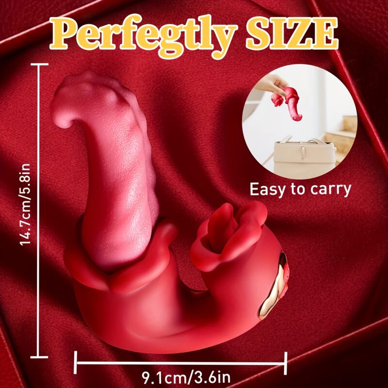 Adult Toys For Women Thrusting Vibrators Dildo Rose Sex Toy With 10 Licking & Vibration Modes, G-spot Clit Stimulator - Image 5