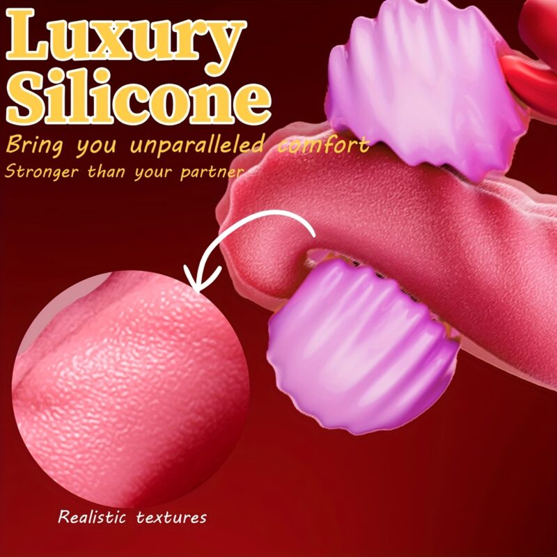 Adult Toys For Women Thrusting Vibrators Dildo Rose Sex Toy With 10 Licking & Vibration Modes, G-spot Clit Stimulator - Image 6