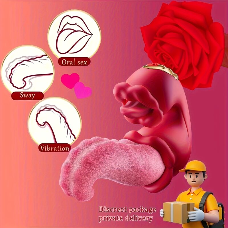 Adult Toys For Women Thrusting Vibrators Dildo Rose Sex Toy With 10 Licking & Vibration Modes, G-spot Clit Stimulator - Image 7