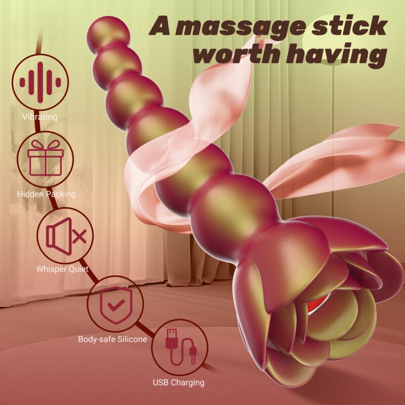 G Spot Vibrators Bullet Vibrator For Women Rose Anal Beads Vibrating Butt Plug Anal Vibrator - Image 4