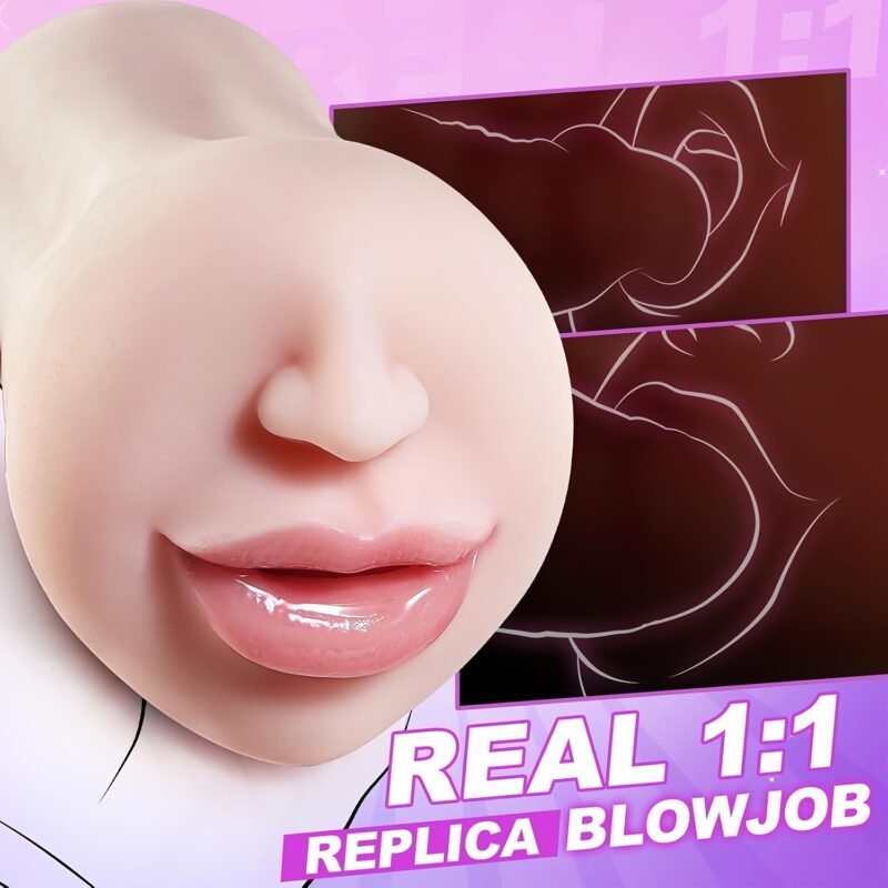Licking Vibrating Oral Sex Deep Throat Blow Job Stroker For Men Orgasm, Male Masturbators With Tongue And Teeth - Image 4