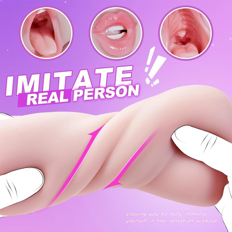 Licking Vibrating Oral Sex Deep Throat Blow Job Stroker For Men Orgasm, Male Masturbators With Tongue And Teeth - Image 6
