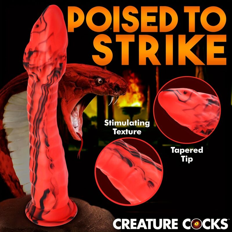 Red Snake - Shaped Vibrating Dildo For Women