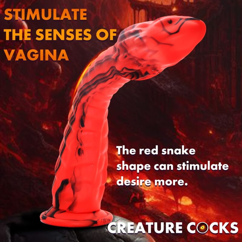Red Snake - Shaped Vibrating Dildo For Women - Image 2