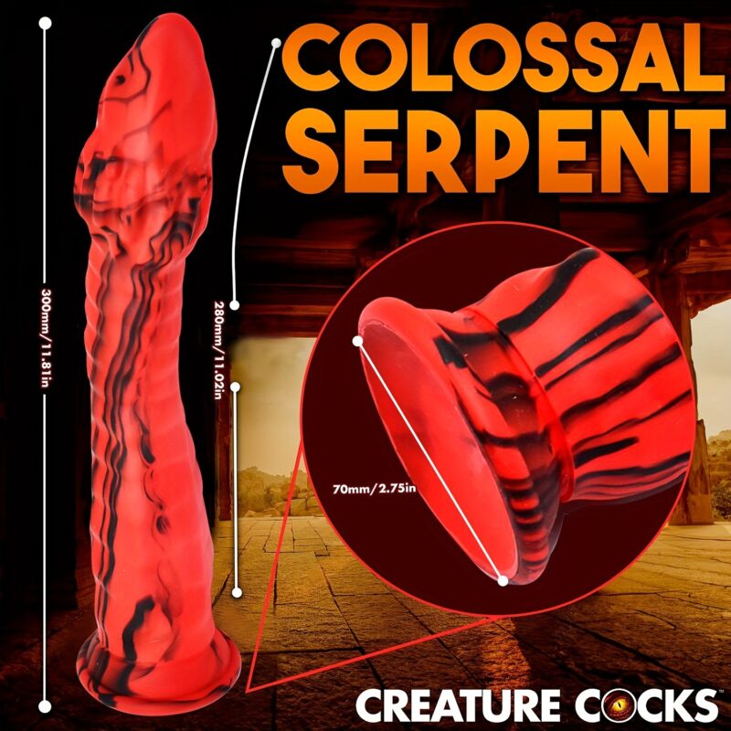 Red Snake - Shaped Vibrating Dildo For Women - Image 3