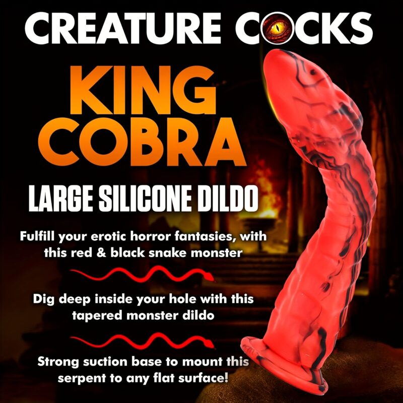 Red Snake - Shaped Vibrating Dildo For Women - Image 5
