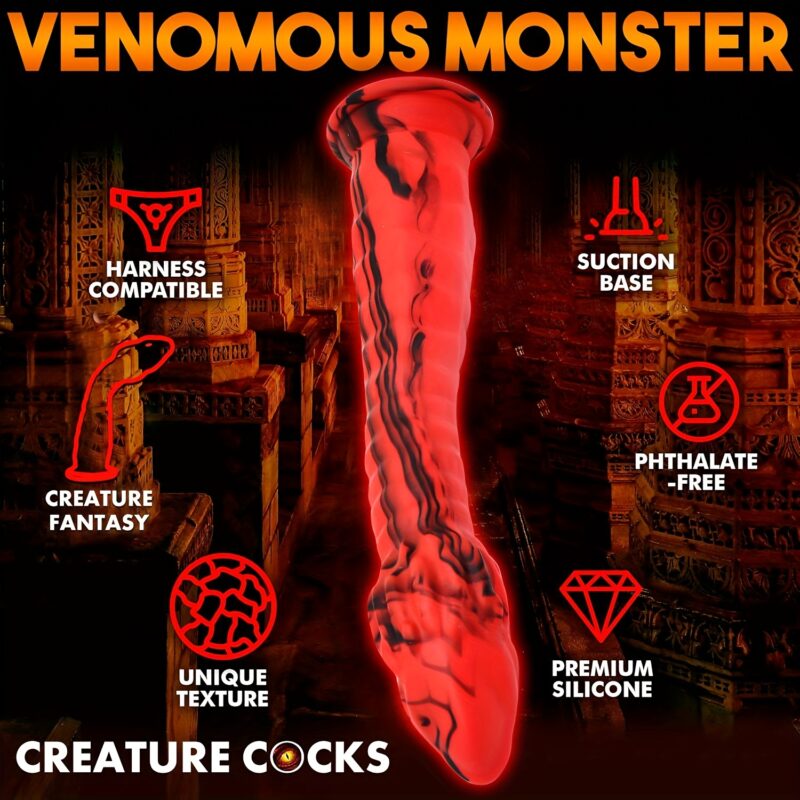 Red Snake - Shaped Vibrating Dildo For Women - Image 7