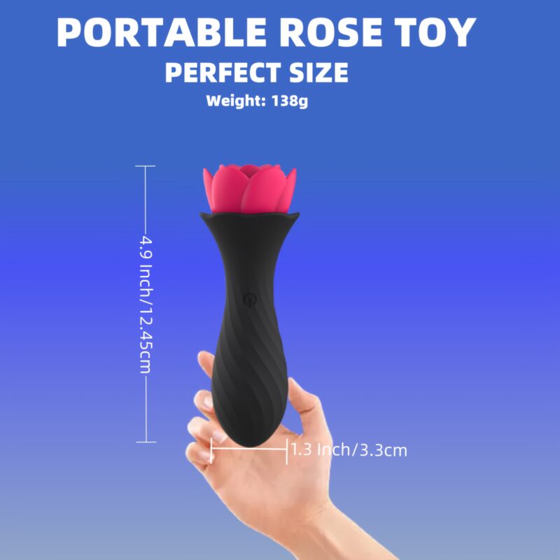 Vibrating Rose Anal Plug Anal Sex Toys For Men, Glow In The Dark Anal Vibrator Rose Toy Silicone Prostate Massage - Image 4