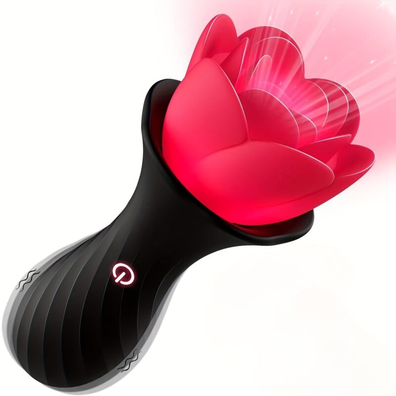 Vibrating Rose Anal Plug Anal Sex Toys For Men, Glow In The Dark Anal Vibrator Rose Toy Silicone Prostate Massage