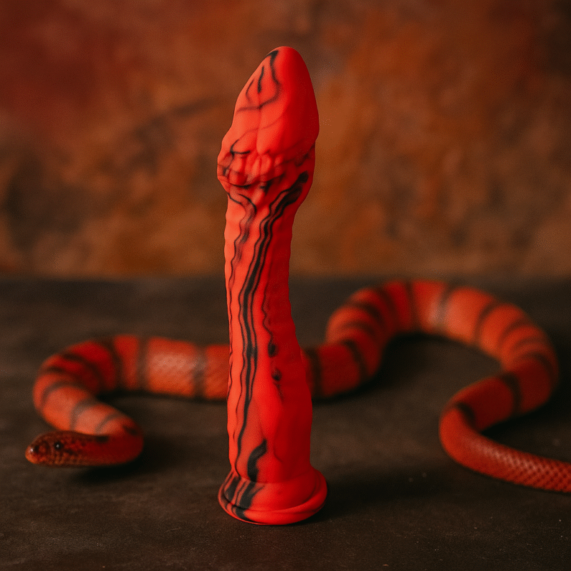 Red Snake - Shaped Vibrating Dildo For Women