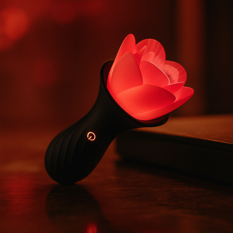 Vibrating Rose Anal Plug Anal Sex Toys For Men, Glow In The Dark Anal Vibrator Rose Toy Silicone Prostate Massage