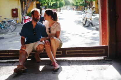 couple talking sitting