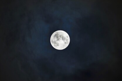 Silver energy - A full moon is seen in the night sky