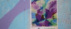 Violet energy - Abstract artwork with purple and blue paint on wall